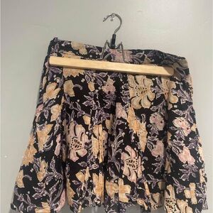 Free People Orange Tan Mini Skirt